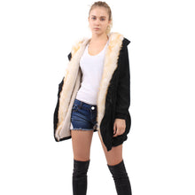 women-fluffy-hooded-coat-jacket-faux-fur-lining-collar-parka-zip-drawstring-waist-pocket-manteau-femme-hiver-long-thick-outwear BBL