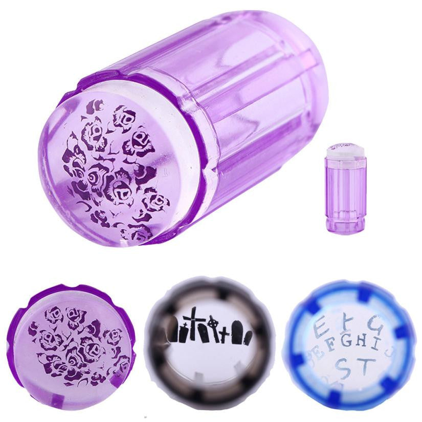 Women Girls 2.8cm DIY Nail Art Stamping Stamper Scraper Plate Plastic Print Transfer Manicure Tool Stencils Nail Image Mold