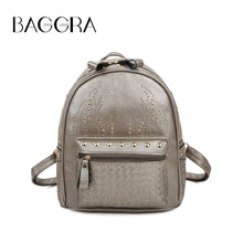 women-girls-pu-leather-backpack-rivet-woven-small-bag-zipper-multi-pockets-travel-bag-gray-gold-black-mochila-new-fashion BBL