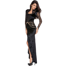 women-halloween-costumes-sexy-disfraces-adultos-role-play-evil-queen-dress-stand-neck-slit-front-lace-gem-belt-cosplay-clothes BBL