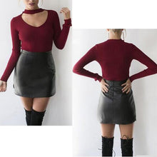 Women Halter knitted Bodycon Suit Sweater Bodysuits Sexy Slim V Neck Long Sleeve Jumpsuits Rompers GV310