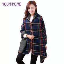 women-hooded-ponchos-capes-long-shawl-plaid-print-button-elegant-oversize-loose-pashmina-aztec-outwear-casacos-femininos-tippet BBL