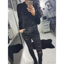 Women Hoodies Sweatshirts Velvet Front Pocket Long Hoodies Pullover Plus Size Hooded Loose Velour Tops GV492