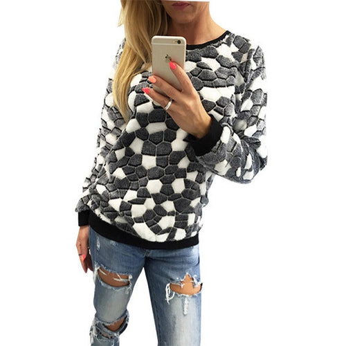 Women Hoodies Sweatshirts Long Sleeve O-Neck Warm Hoodies Women Casual Sweatshirt Pullover Top GV315