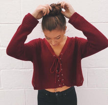 Women Knitted Tops Lace Up Knitwear Sweater Crop Top Loose Long Sleeve Femme Knitted Pullovers Sweater GV352