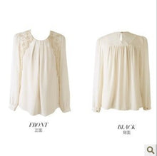 Women Lace Blouses Women Elegant Blouses Lady Embroidery Long-sleeved Chiffon Shirts Lace Blusas Casual Basic Shirt E002