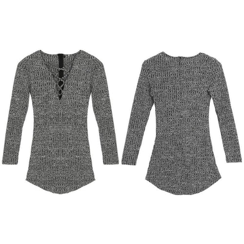 women-lace-up-bodycon-package-hip-knitted-dress-v-neck-long-sleeve-sweater-a-line-xl-dress BBL