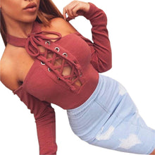 Women Lace Up Knitted Bodysuit SexySlim Halter Off Shoulder Hollow Out Overalls Club Wear Women Jumpsuit Rompers GV330