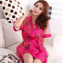 women-ladies-2-pieces-retro-rayon-sexy-intimates-lingerie-slik-dress-robes-nightgown-sleepwear-5-colors BBL