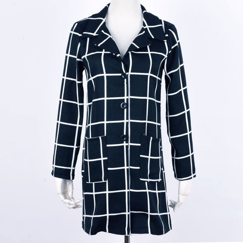 women-long-sleeve-plaid-v-neck-slim-fashion-punk-style-casual-windbreaker-trench BBL