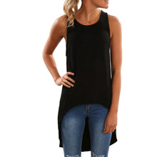 women-long-t-shirt-round-neck-tops-sleeveless-asymmetrical-hem-tee-shirt-mujer-european-casual-tee-shirt-blusas-femme BBL