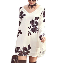 women-loose-casual-v-neck-tops-long-sleeve-a-line-dress-sexy-mini-dress-y8 BBL