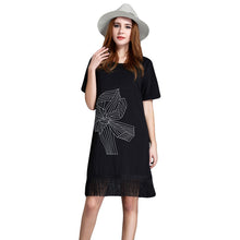 women-office-dress-floral-embroidery-tassel-hem-sexy-club-dress-short-sleeve-straight-casual-dress-black-plus-size BBL