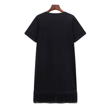 women-office-dress-floral-embroidery-tassel-hem-sexy-club-dress-short-sleeve-straight-casual-dress-black-plus-size BBL