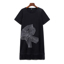 women-office-dress-floral-embroidery-tassel-hem-sexy-club-dress-short-sleeve-straight-casual-dress-black-plus-size BBL