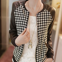 women-pu-leather-stitching-long-sleeve-jackets-coat-plaid-outwear BBL
