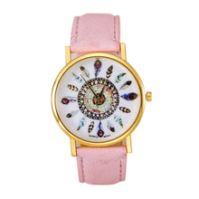 Women Polka Dot Dial Quartz Trend Leather Strap Bracelet Analog Watch