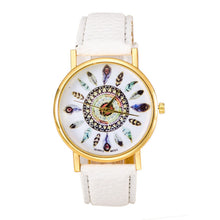Women Polka Dot Dial Quartz Trend Leather Strap Bracelet Analog Watch