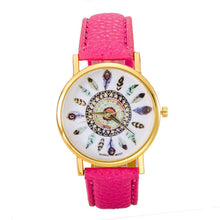 Women Polka Dot Dial Quartz Trend Leather Strap Bracelet Analog Watch