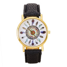 Women Polka Dot Dial Quartz Trend Leather Strap Bracelet Analog Watch