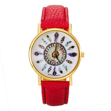 Women Polka Dot Dial Quartz Trend Leather Strap Bracelet Analog Watch