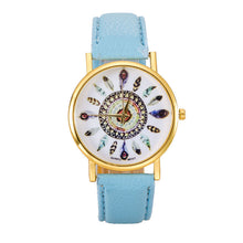Women Polka Dot Dial Quartz Trend Leather Strap Bracelet Analog Watch