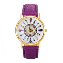 Women Polka Dot Dial Quartz Trend Leather Strap Bracelet Analog Watch