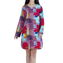 women-retro-linen-dress-contrast-print-pockets-graffiti-dress-round-neck-long-sleeve-loose-mini-xxl-fall-dress-rose-blue-purple BBL