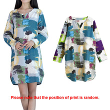 women-retro-linen-dress-contrast-print-pockets-graffiti-dress-round-neck-long-sleeve-loose-mini-xxl-fall-dress-rose-blue-purple BBL