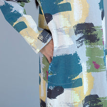 women-retro-linen-dress-contrast-print-pockets-graffiti-dress-round-neck-long-sleeve-loose-mini-xxl-fall-dress-rose-blue-purple BBL