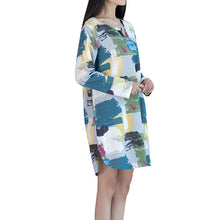 women-retro-linen-dress-contrast-print-pockets-graffiti-dress-round-neck-long-sleeve-loose-mini-xxl-fall-dress-rose-blue-purple BBL