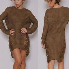 Women Ripped Knitted Sweaters and Pullovers Long Sleeve Irregular Women Sweater Destroyed Pull Femme Jumpers Thin