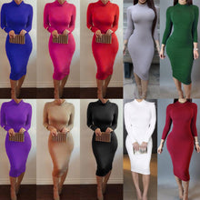 women-sexy-club-dress-turtle-neck-long-sleeve-dress-pencil-dress-slim-hip-bandage-bodycon-dress-vestidos-clubwear BBL