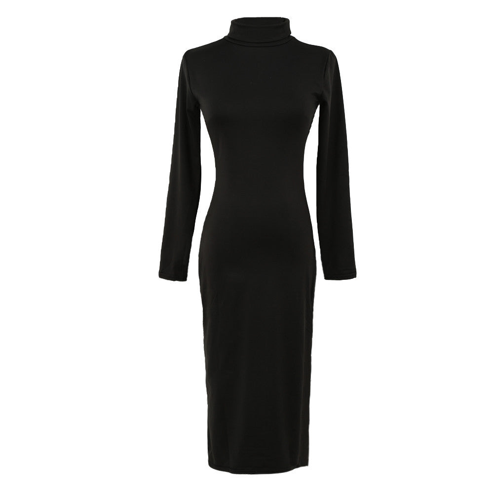 women-sexy-club-dress-turtle-neck-long-sleeve-dress-pencil-dress-slim-hip-bandage-bodycon-dress-vestidos-clubwear BBL