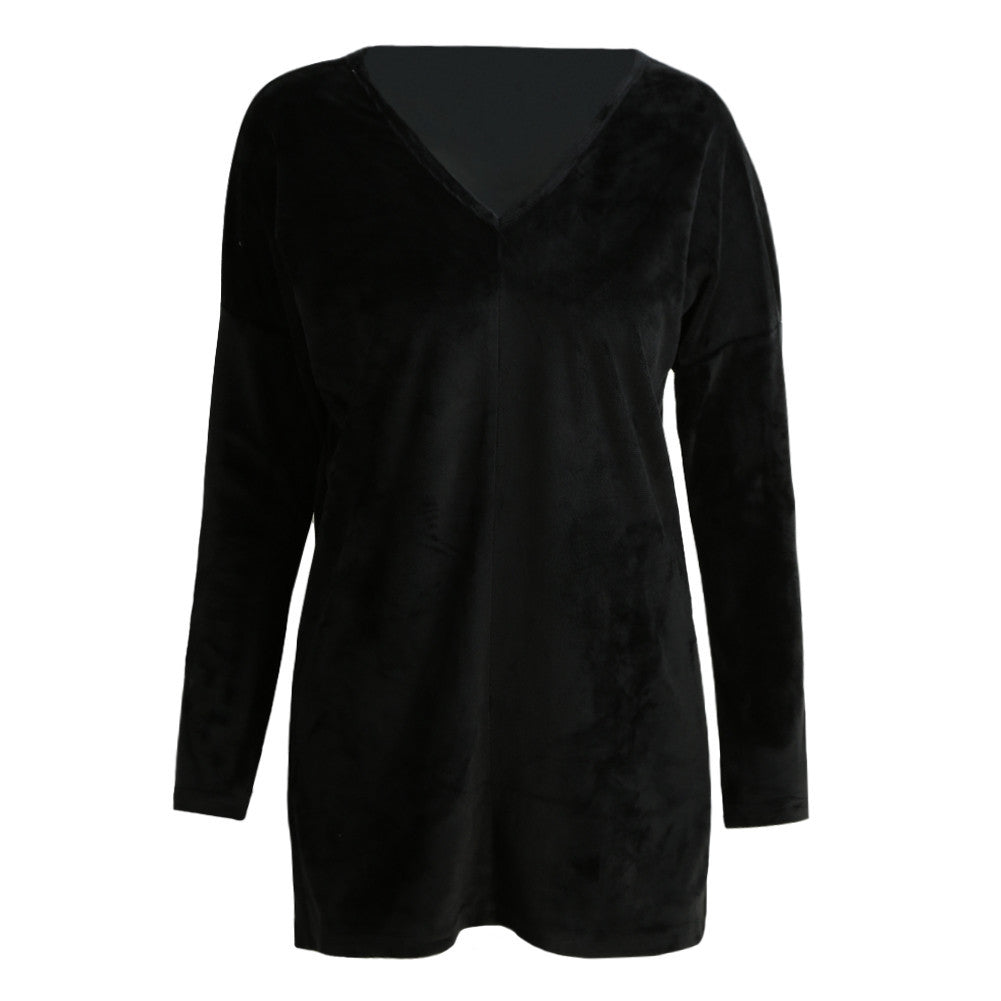 women-solid-velvet-t-shirt-v-neck-long-sleeve-basic-shirts-womens-plus-size-fashions-pullover-casual-loose-elegant-top-tee-shirt BBL