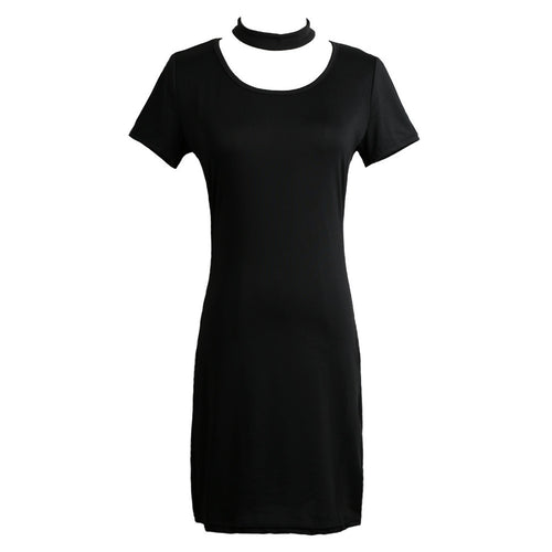 women-dress-short-sleeve-solidcolor-mini-office-dress-clubwear-party-sexy-dresses-black-red BBL