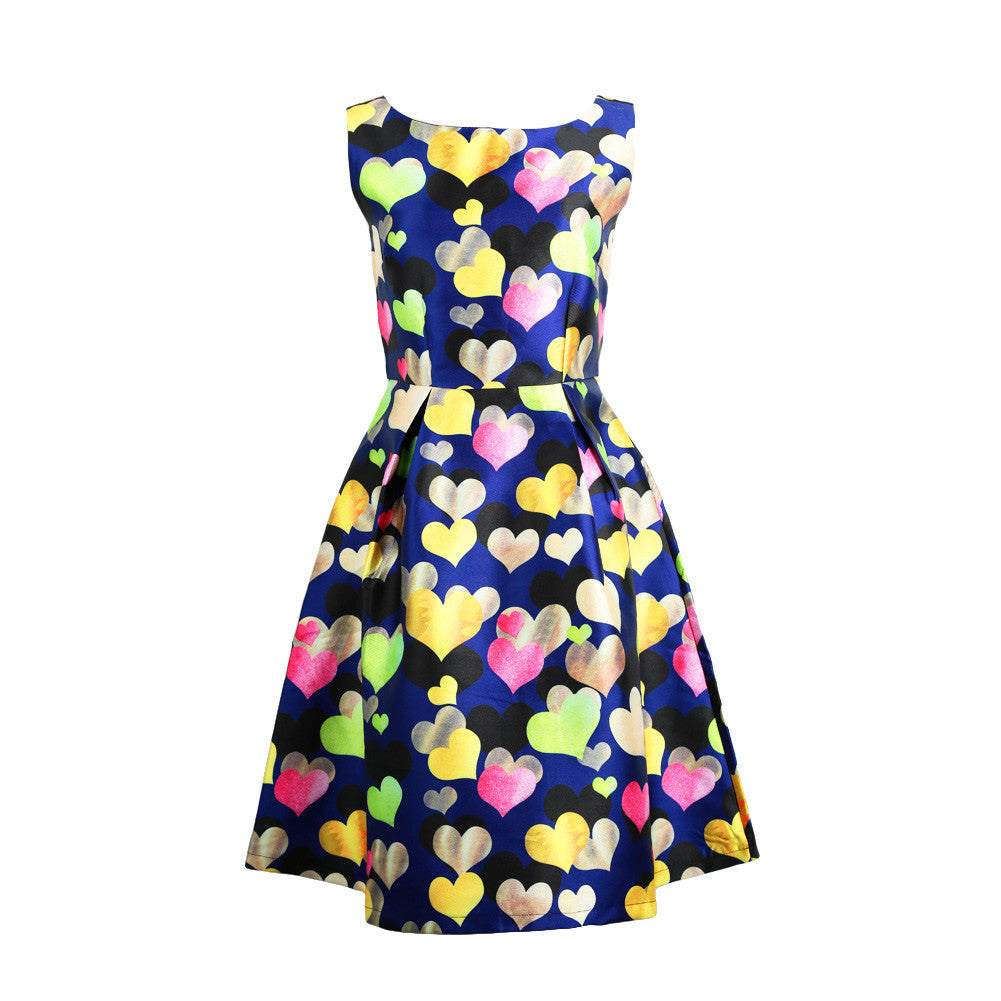 women-dress-sweetheart-print-o-neck-sleeveless-sexy-dress-back-zipper-lining-a-line-elegant-dress BBL
