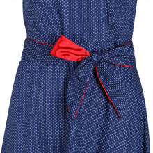 women-dresses-casual-short-sleeve-o-neck-blue-a-line-polka-dot-dress-with-sashes-womens-clothing-plus-size BBL