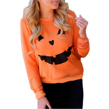 Women Sweatshirts Hoodies Pumpkin Printing Long Sleeve Round Neck Pullover European Ladies Funny Casual Hoody Tops Femme GV402