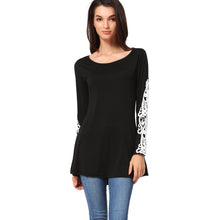 women-t-shirt-crochet-lace-splicing-womens-tops-fashion-o-neck-long-sleeve-casual-long-plus-size-top-pullover-black-tee BBL