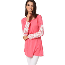 women-t-shirt-crochet-lace-splicing-womens-tops-fashion-o-neck-long-sleeve-casual-long-plus-size-top-pullover-black-tee BBL