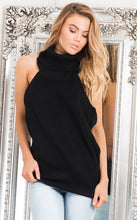 Women Tanks Top Sexy Backless Sleeveless Sweater Woolen Turtle Neck Sexy Knitting Halter Solid Tops Fitness Camisole Tops M0438