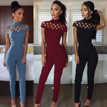 Women Turtleneck Jumpsuit Hollow Out Bandage Party Rompers Playsuits Sexy Long Jumpsuits Overalls 3 Colors GV440