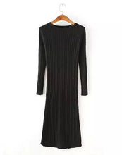Women Twisted Back Slit Sweater Dress Solid dames Kleding jerseis knitted pull Femme Long Jumper midi pullover Sweater Dresses