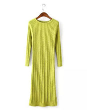 Women Twisted Back Slit Sweater Dress Solid dames Kleding jerseis knitted pull Femme Long Jumper midi pullover Sweater Dresses