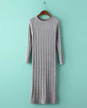 Women Twisted Back Slit Sweater Dress Solid dames Kleding jerseis knitted pull Femme Long Jumper midi pullover Sweater Dresses