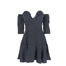 women-vintage-retro-sexy-swing-rockabilly-polka-dot-pinup-v-neck-strapless-dress BBL