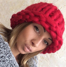 Women Warm Extra Coarse Wool Knitted Beanie Hat Cap Fisher Chapeu Gorros De Lana Touca Casquette Cappelli Bonnets Femme 7 colors
