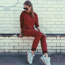 Women's 2piece Solid Women Warm Tracksuits Suit O-Neck Long sleeve Women Hoodies with Irregular Zipper Sportwear LX072