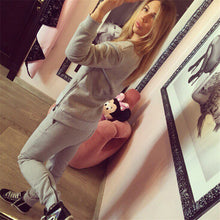 Women's 2piece Solid Women Warm Tracksuits Suit O-Neck Long sleeve Women Hoodies with Irregular Zipper Sportwear LX072